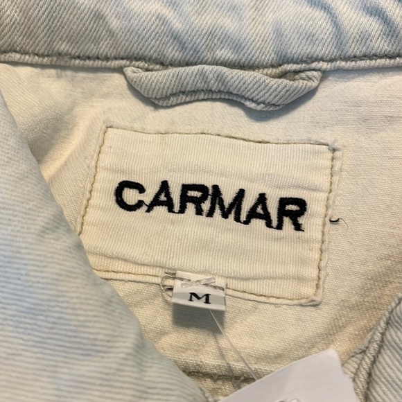 CARMAR destroyed cropped Jean Jacket, tagged M fits like XS - Picture 8 of 11